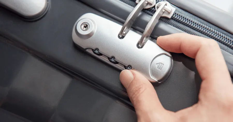 Travel essentials include suitcase locks to protect belongings