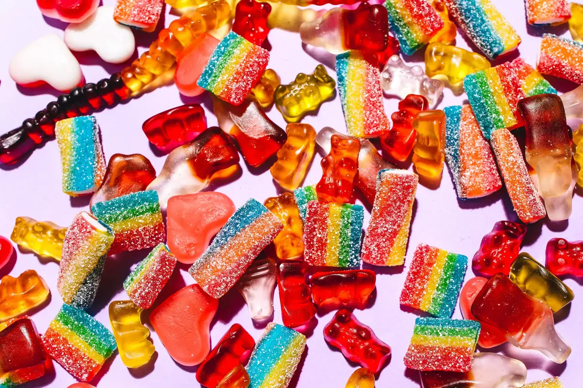 colorful assortment of gummy bears