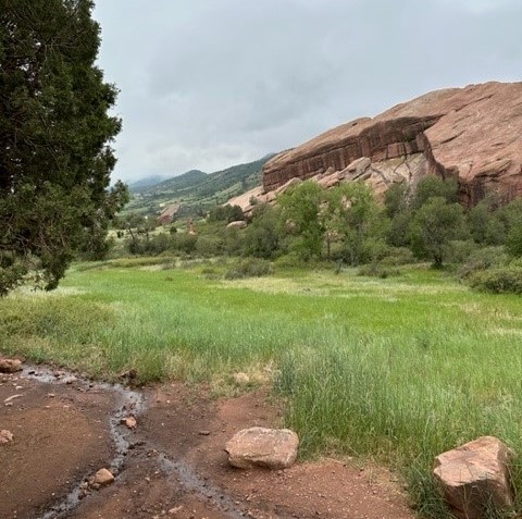 The Trading Post hiking trail near Red Rocks in Colorado.