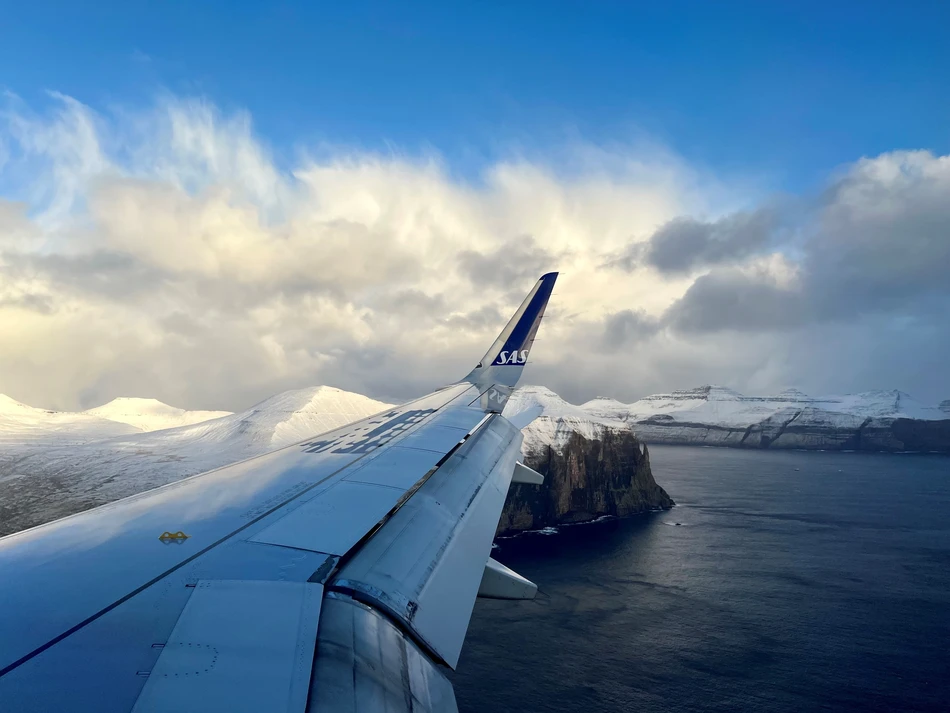 Approaching the Faroe Islands on an SAS flight from Copenhagen.