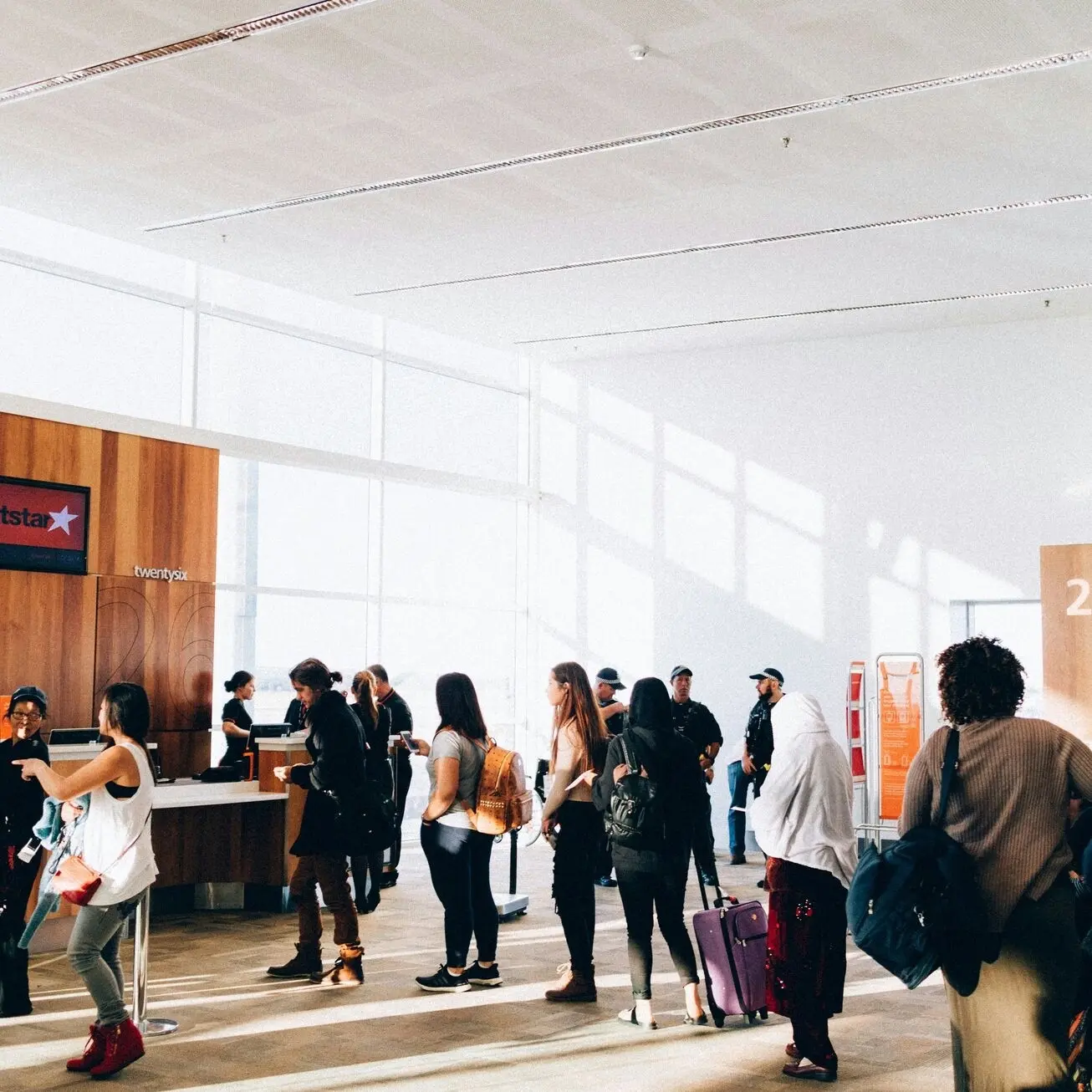 people boarding a flight at the airport