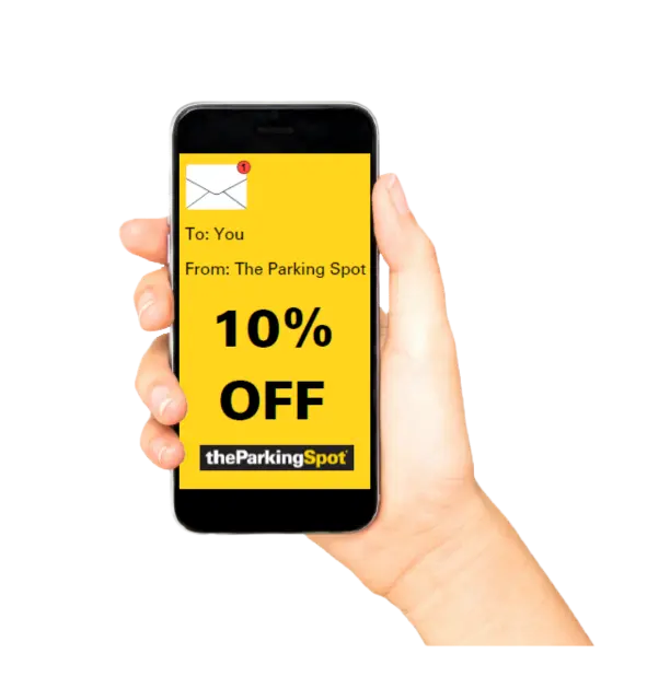 a mobile device showing ten percent discount promotion